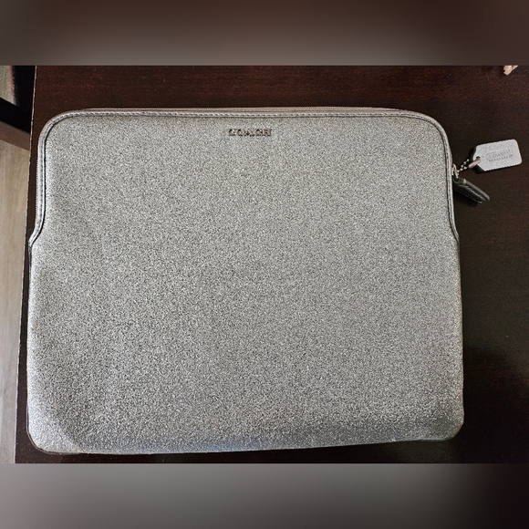 Coach 11in Tablet Case Sparkling Silver - Picture 2 of 2